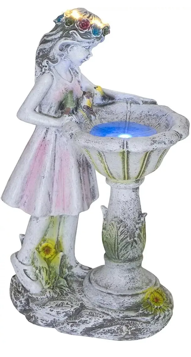 Solar Angel Garden Ornament LED Wishing Well - Image 2