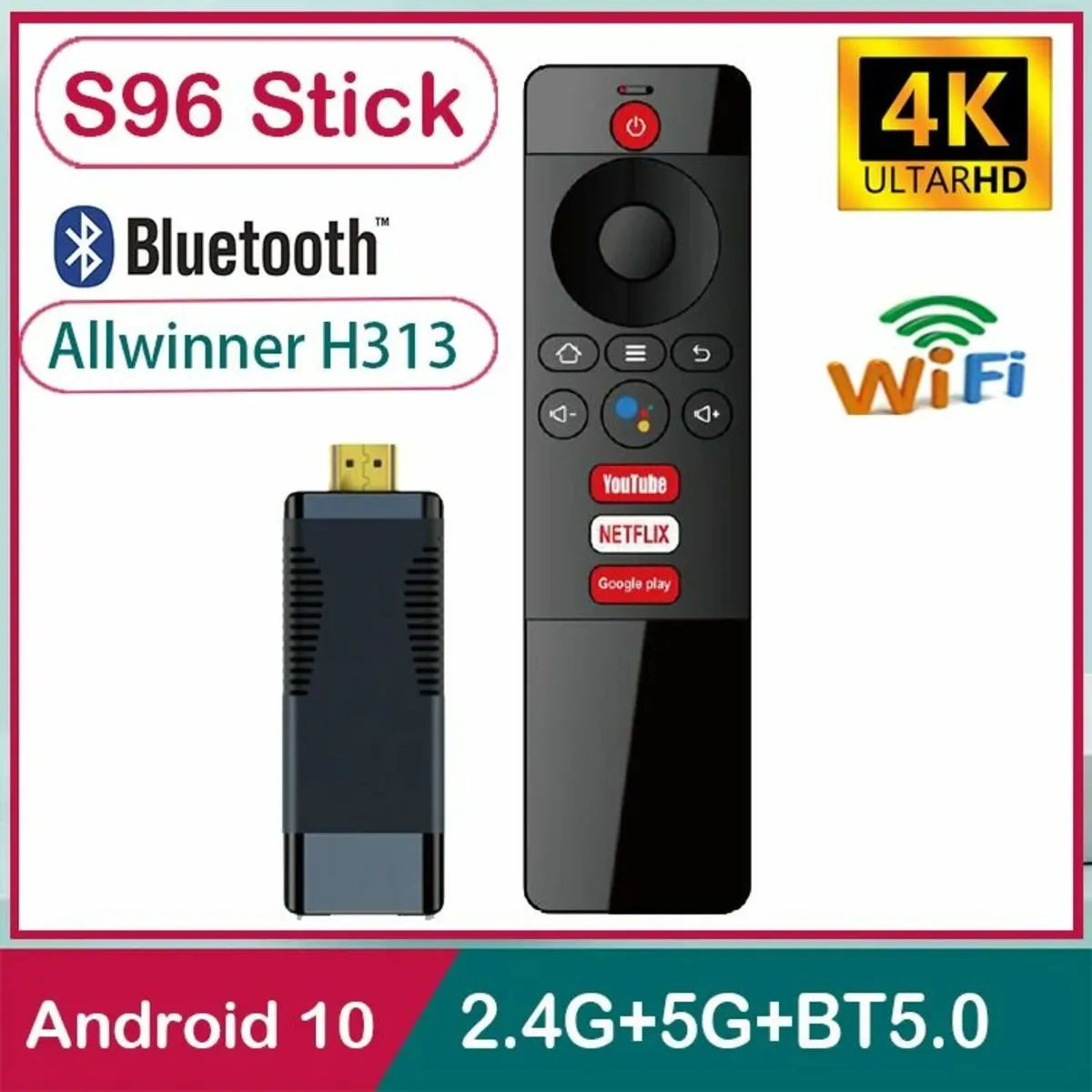 Android TV Stick 2/16GB 5G Wi-Fi BT Voice Remote - Image 3