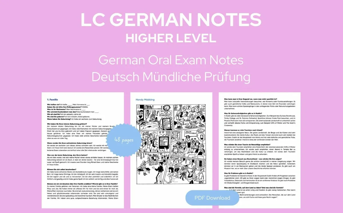 Leaving Cert German Oral Notes - Image 1