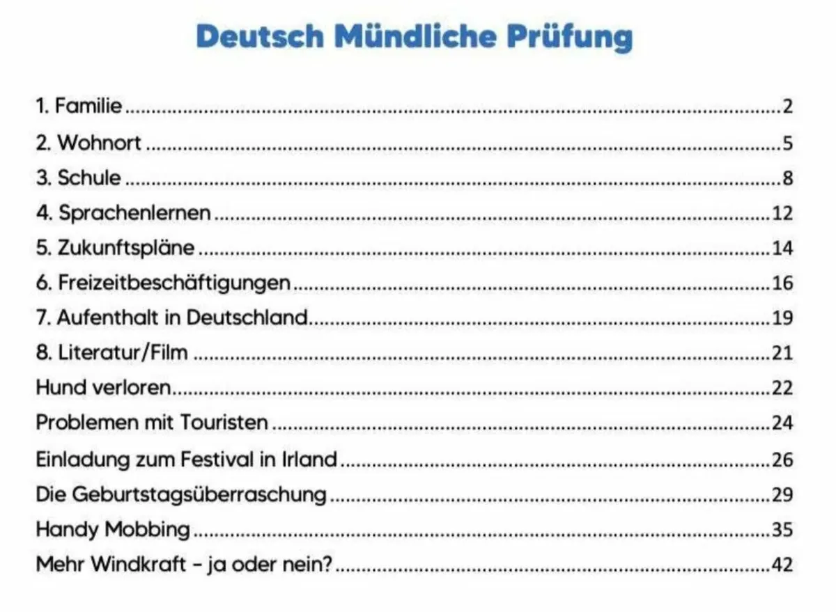 Leaving Cert German Oral Notes - Image 2