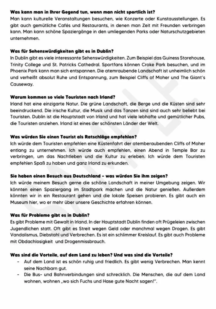 Leaving Cert German Oral Notes - Image 4