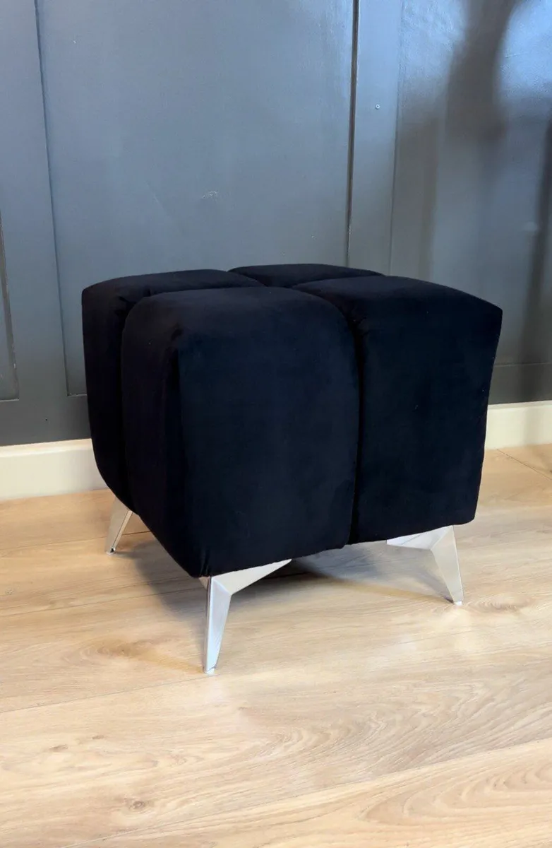 Bubble Cube Pouffe – Velvet Upholstery - Image 3
