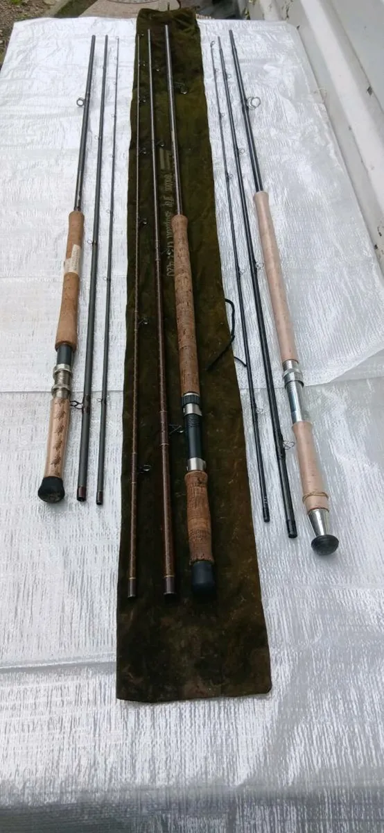 3 salmon fly rods - Image 1