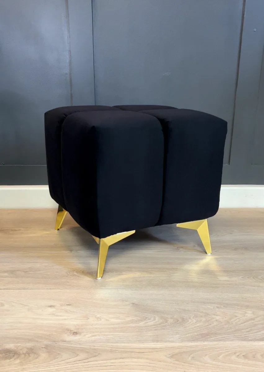 Bubble Cube Pouffe – Velvet Upholstery - Image 1