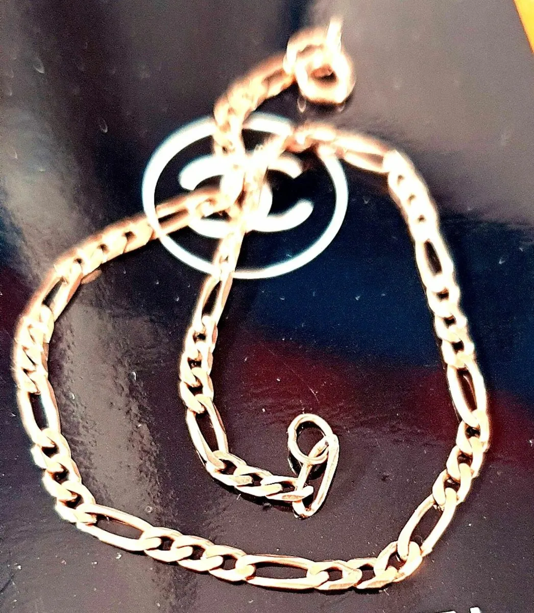 Vintage Unisex 9ct Gold Figaro Bracelet - Image 3