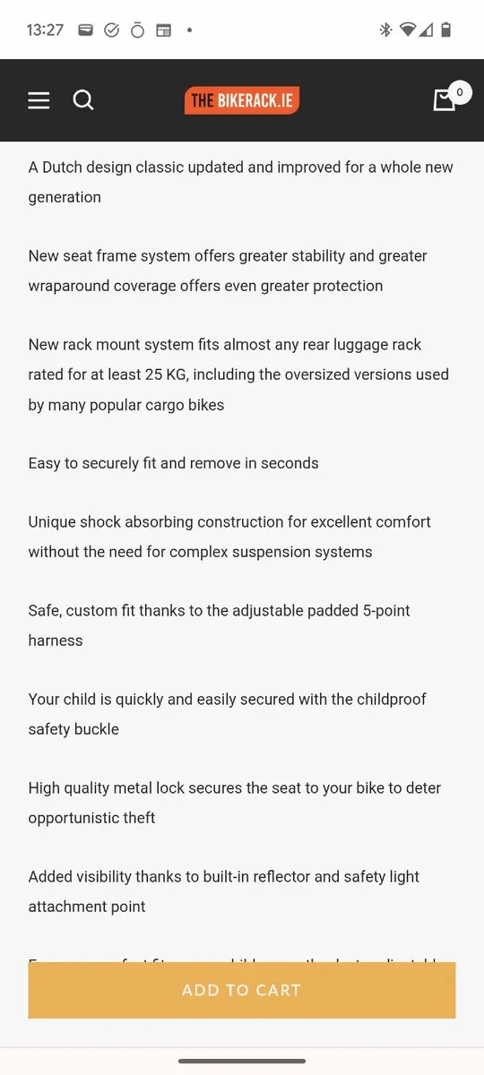 Childs Bike seat - Thule Yepp Maxi rack mount - Image 2
