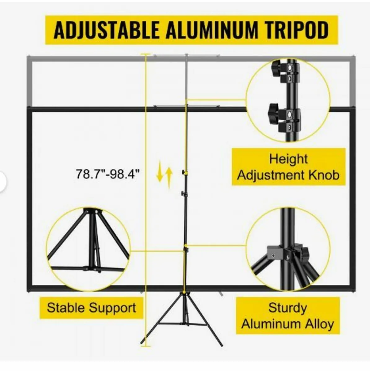 Tripod Projector Screen with Stand 110inch - Image 4