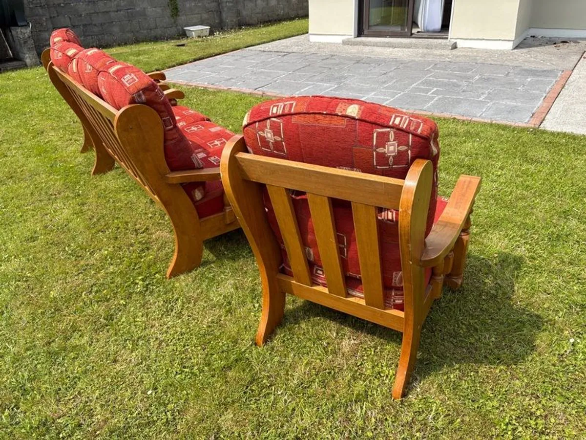 Stylish Red Fabric Couch - Image 3