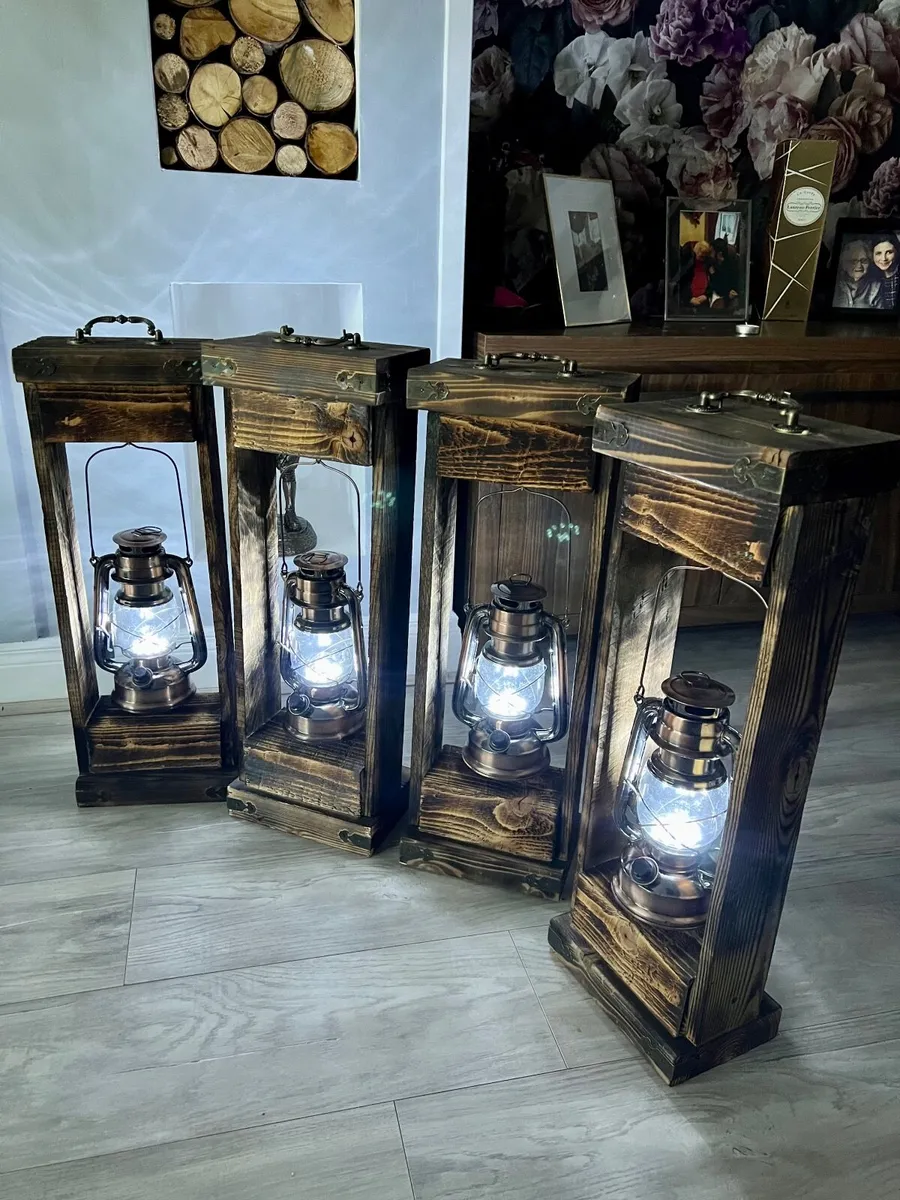 Handcrafted Wooden Lanterns Holders - Image 1