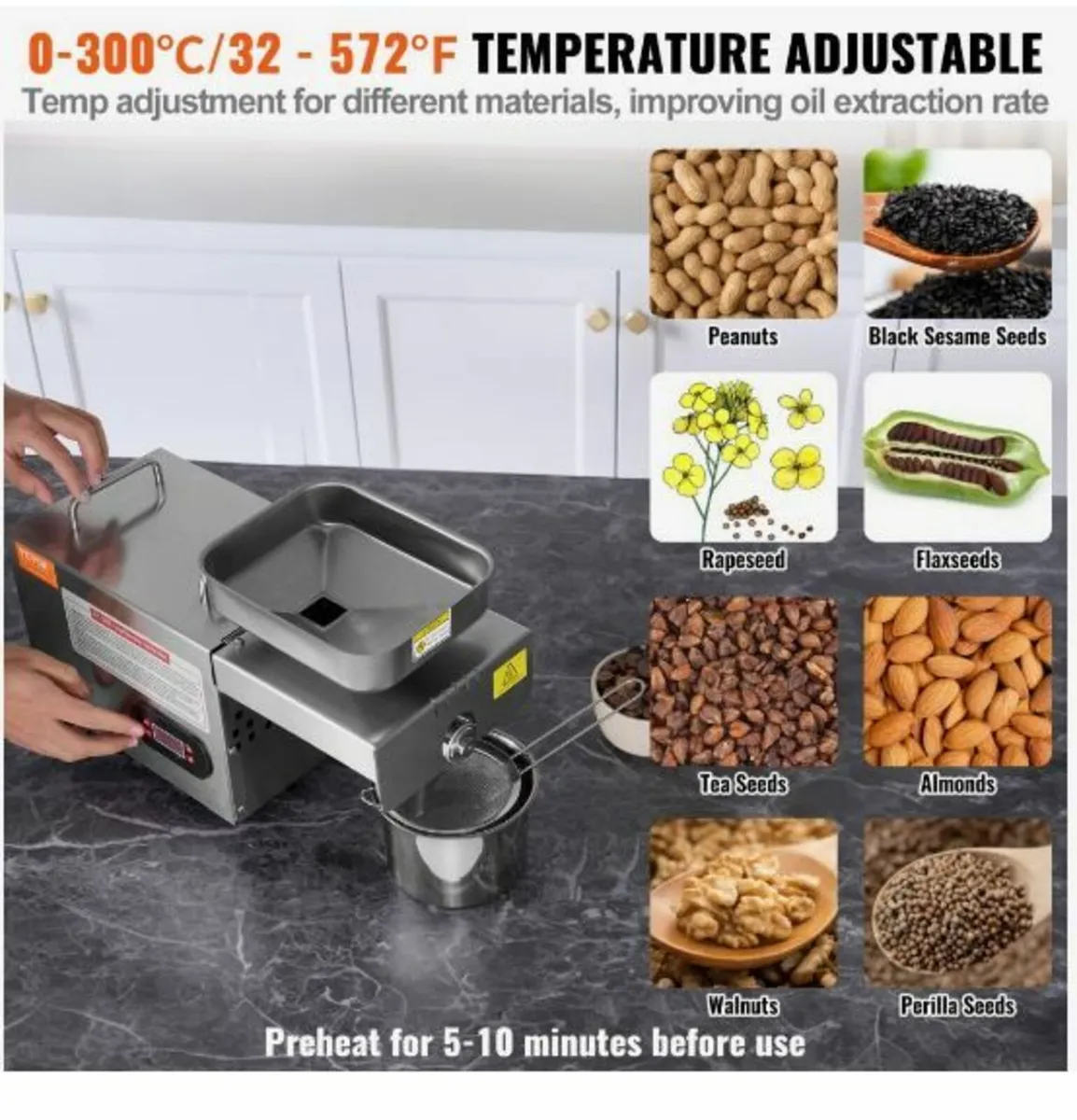 Electric Oil Press Machine, 850W Stainless Steel - Image 3