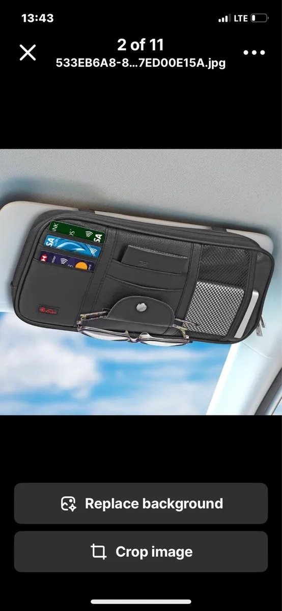 Sun Visor Multi-Pocket Pouch PU Leather Organiser - Image 2