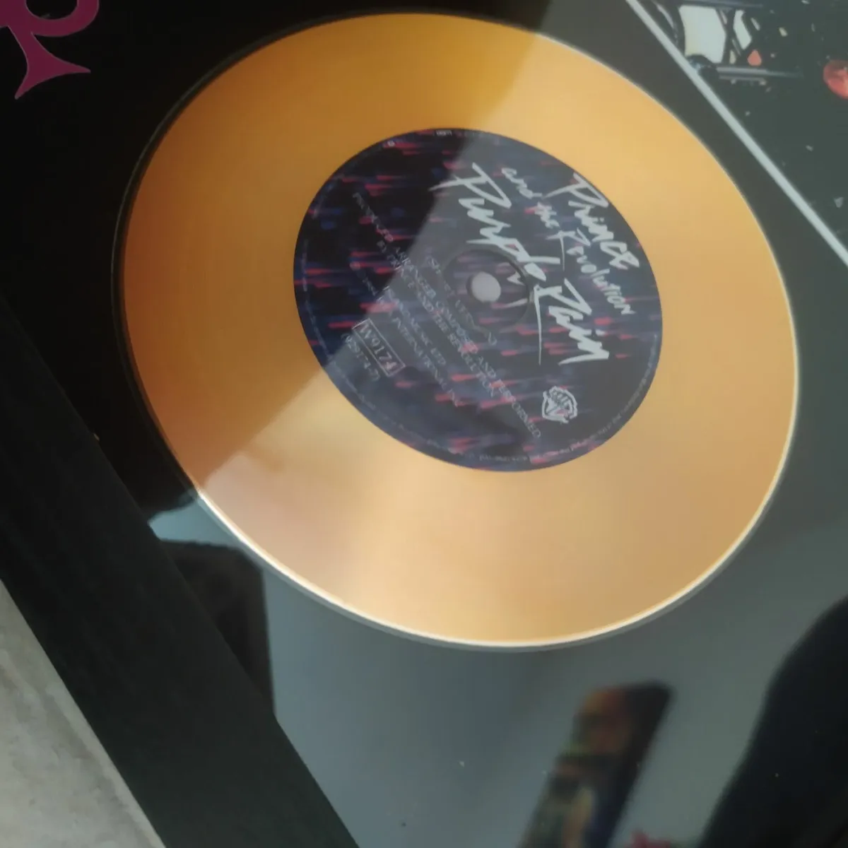 Prince purple rain cd.  Framed - Image 1