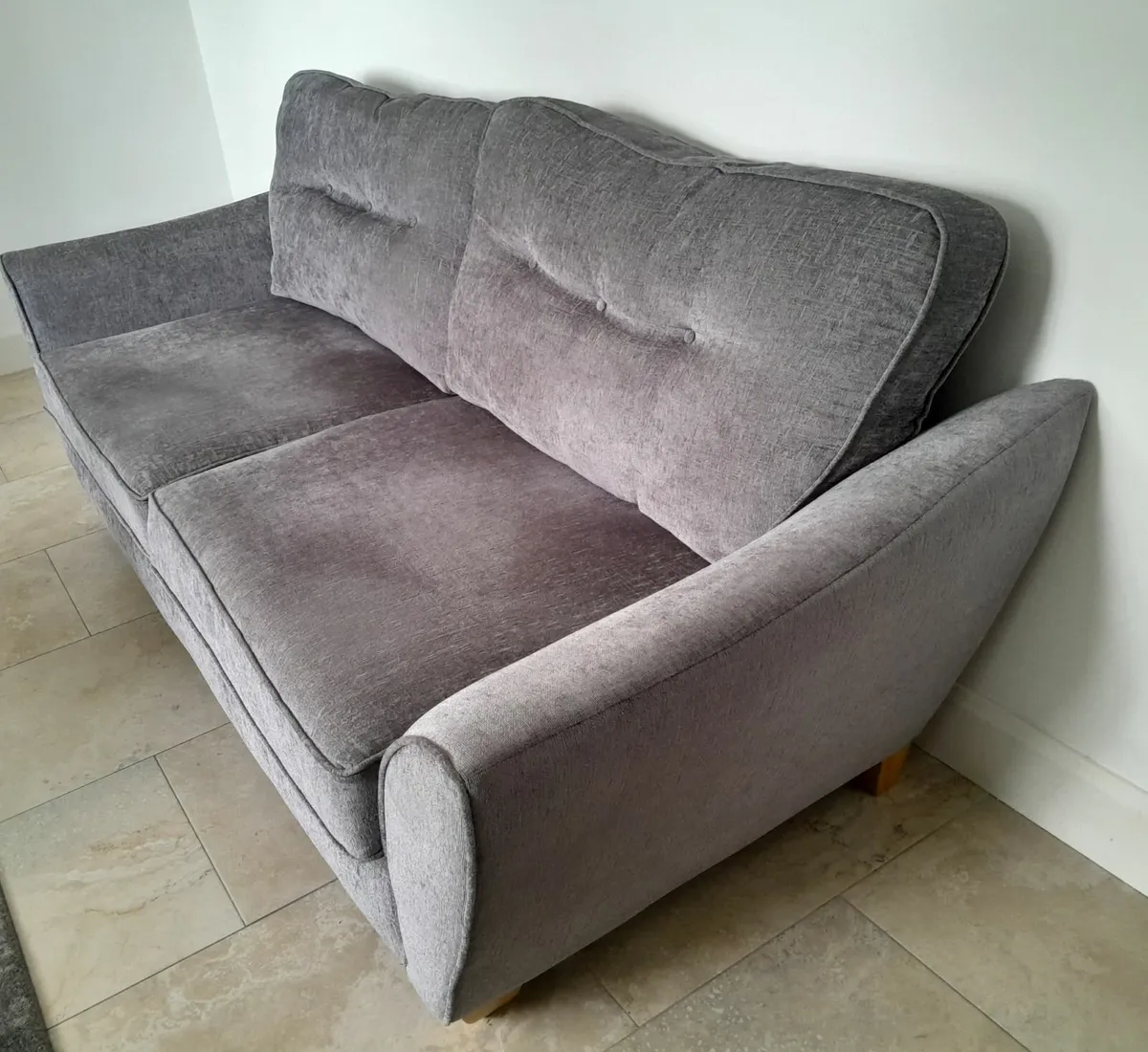 Grey 3- seater sofa - Image 3