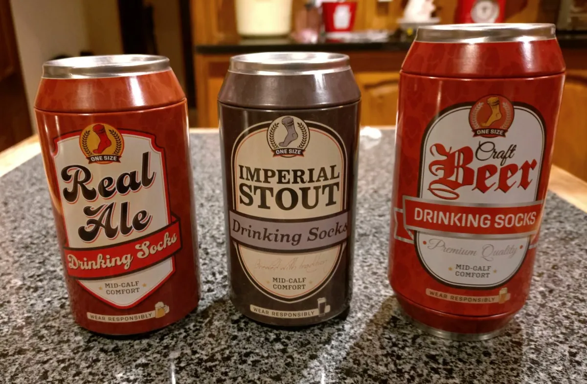 DRINKING SOCKS IN A TIN/CAN (BRAND NEW). - Image 1