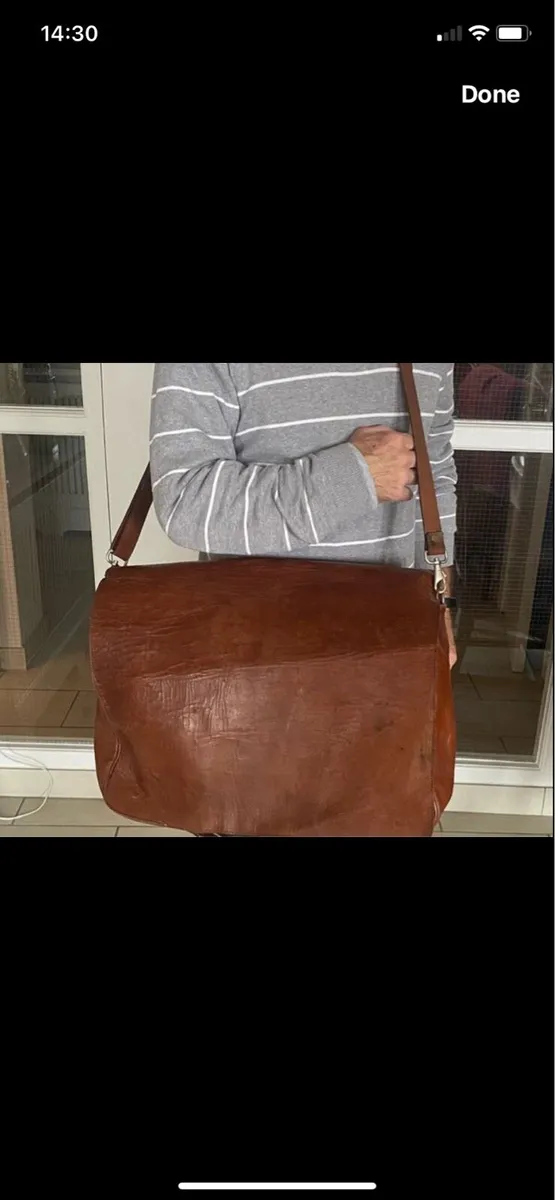 Extra Large Leather Messenger Bag/ Satchel - Image 1