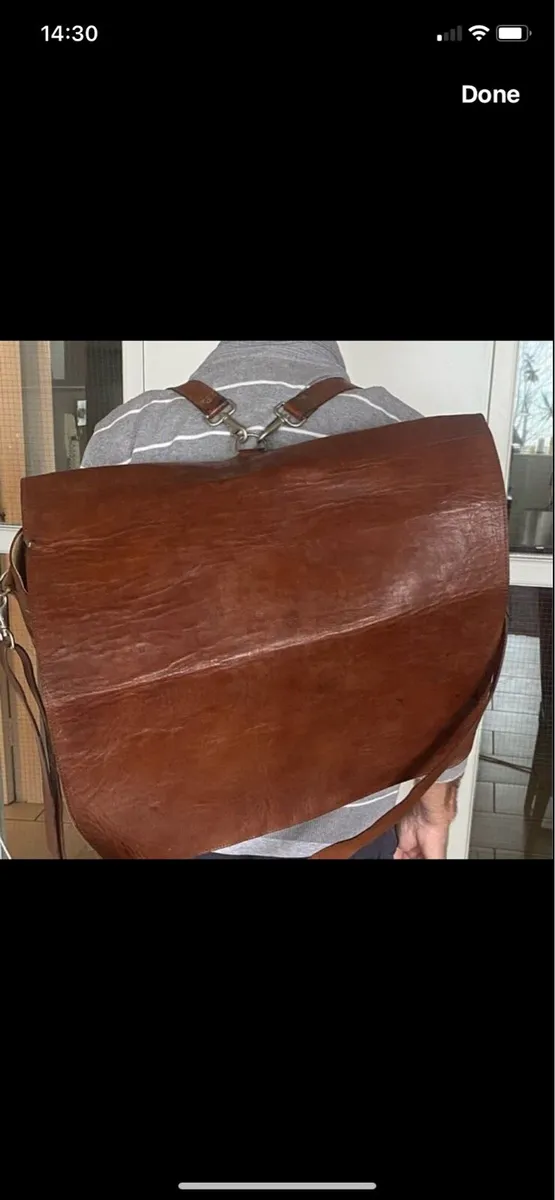 Extra Large Leather Messenger Bag/ Satchel - Image 2