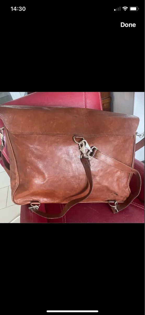 Extra Large Leather Messenger Bag/ Satchel - Image 4
