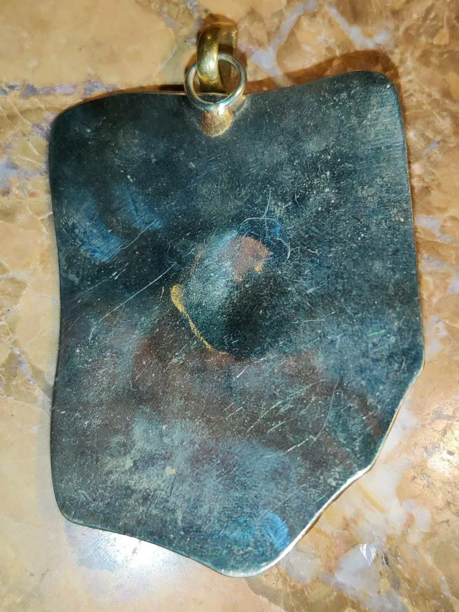 HUGE MULTI-GEM , ReaL Silver & Gold Plated Pendant - Image 2
