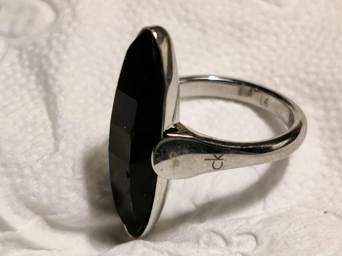 CALVIN KLIEN REAL DESIGNER, Black Onyx UNISEX Ring - Image 2