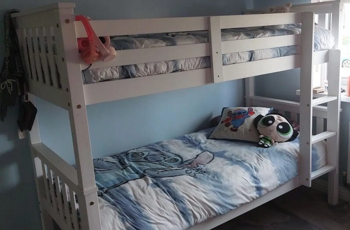 White single bunk beds for sale - Image 3