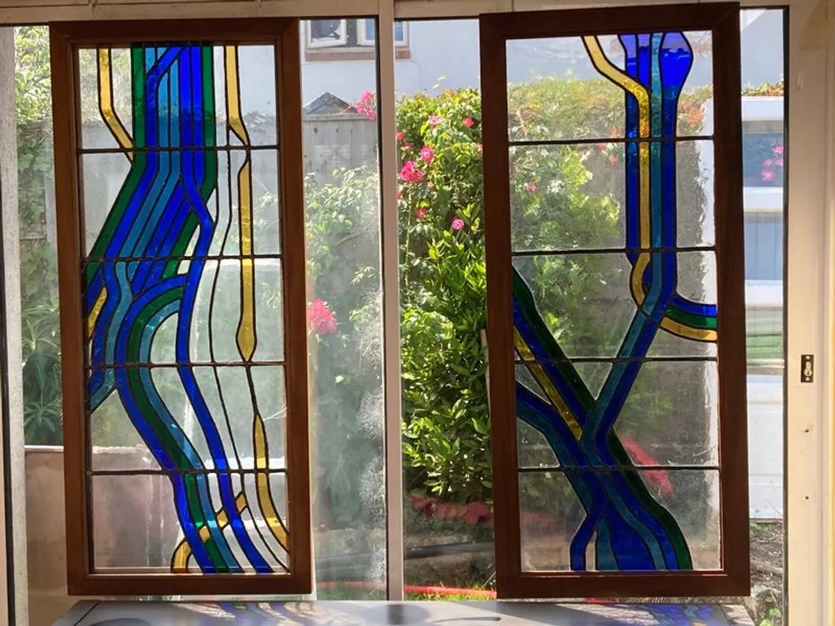 Stained Glass Window Panels 130 Length, 55 Wide - Image 1
