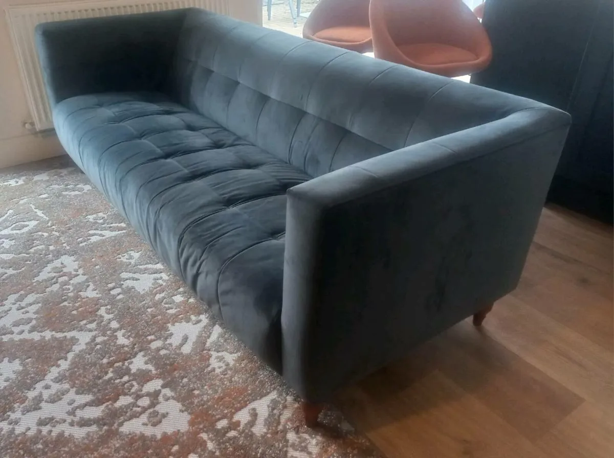 Velvet 3 Seater Sofa - Image 3