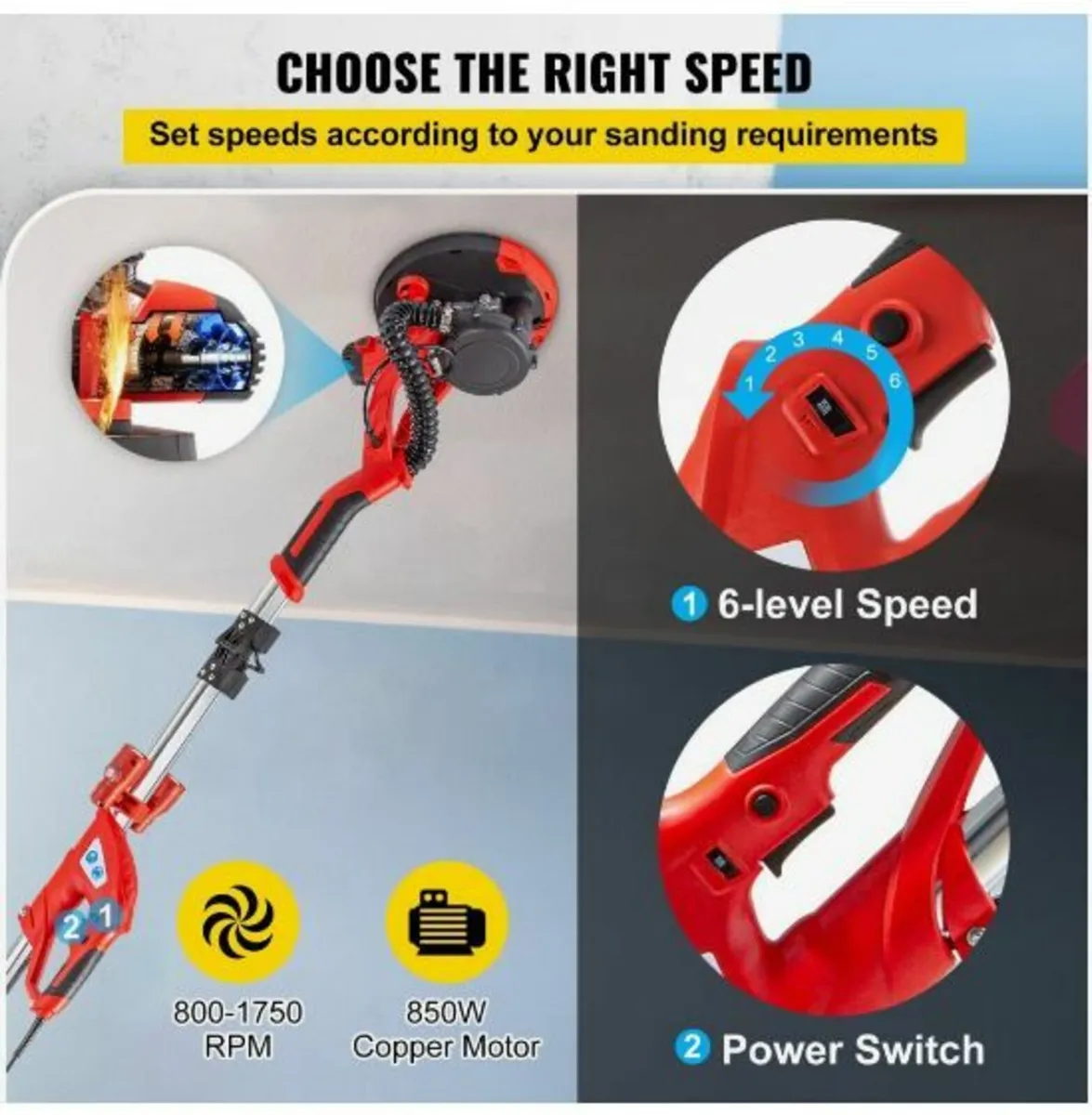 Drywall Sander 750W, Electric Drywall Sander - Image 3