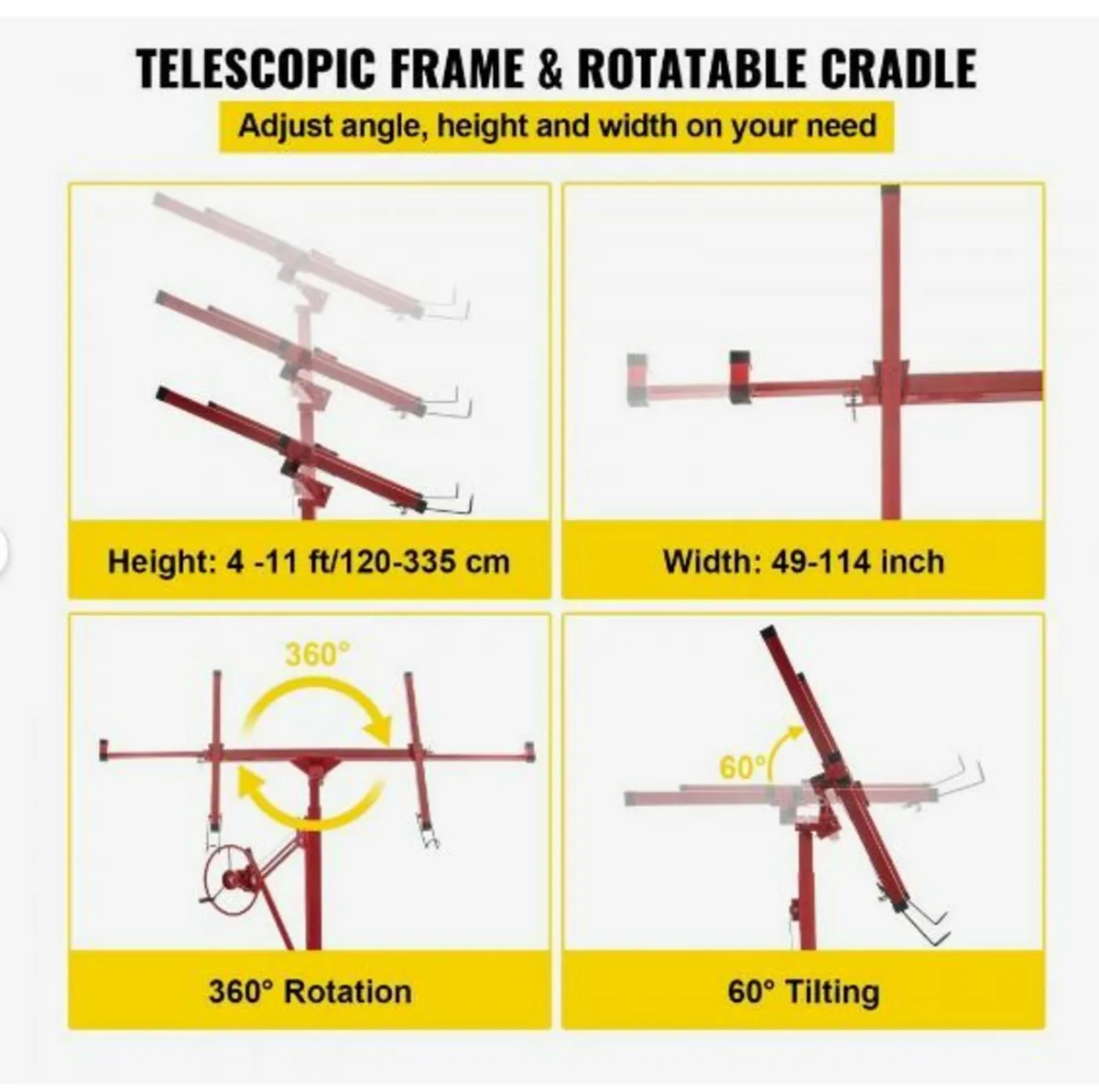 Drywall Rolling Lifter Panel, 11ft Sheetrock Lift - Image 3