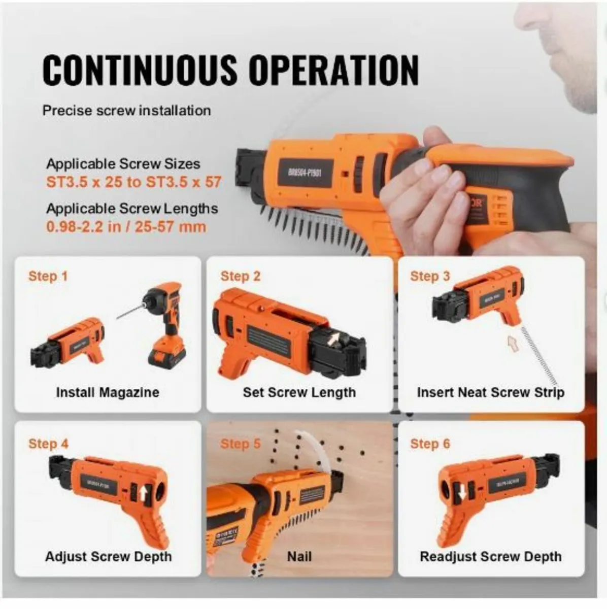 Drywall Screw Gun Auto-Feed, 20V Max - Image 2