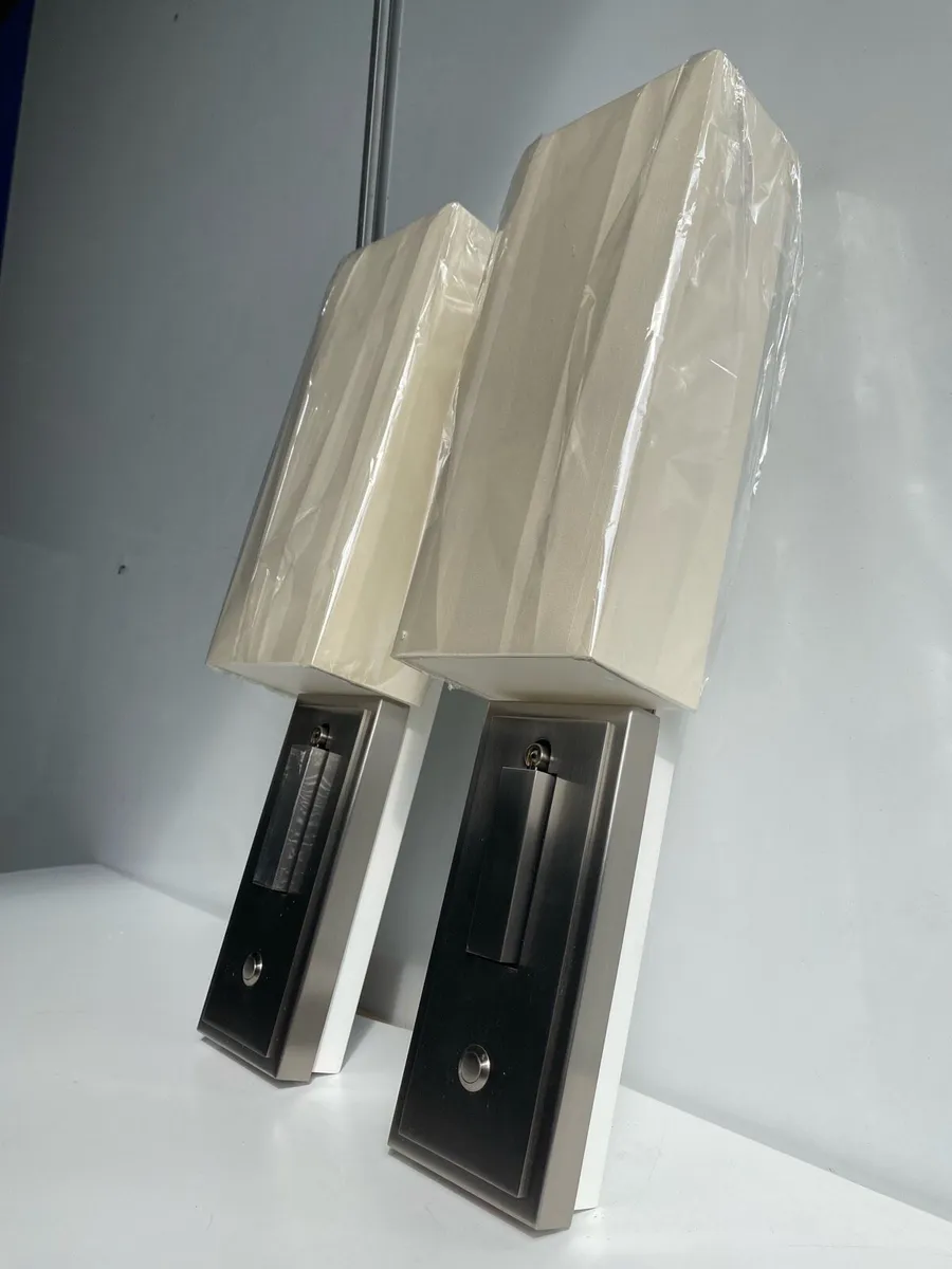 Chelsom Matte Silver Wall Lights (Set of 2 - Image 1