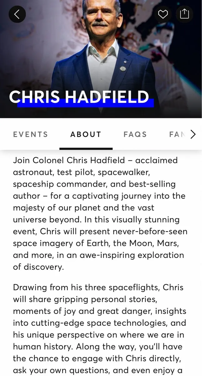 Chris Hadfield Bord Gais 15th June 630pm - Image 2