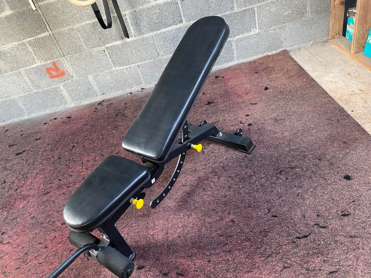Squat rack, Adjustable Bench and Barbell + Weights - Image 4