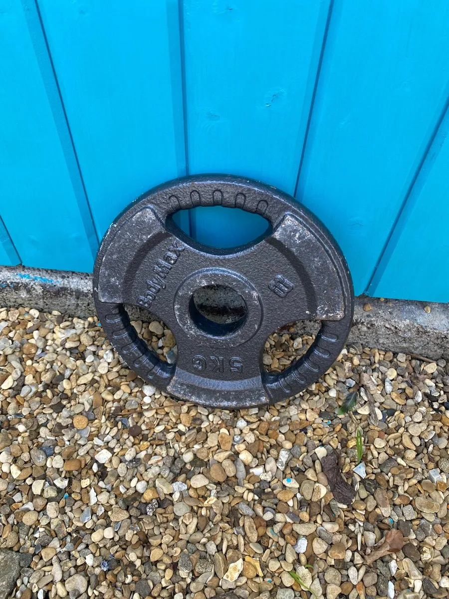 Barbell (20kg) and 5kg weight plates(x6) - Image 2