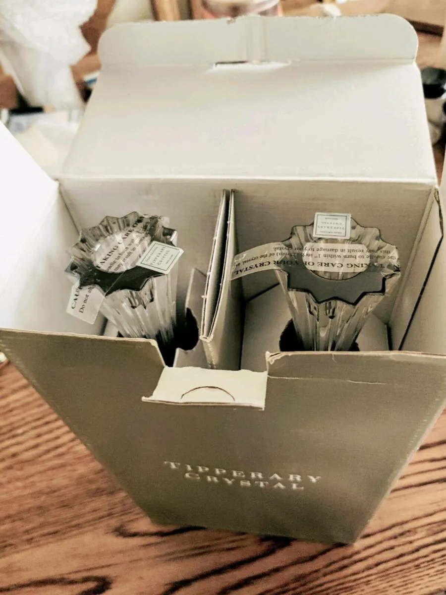 TIPPERARY CRYSTAL, 2 Tall New Candle Holders ! - Image 3