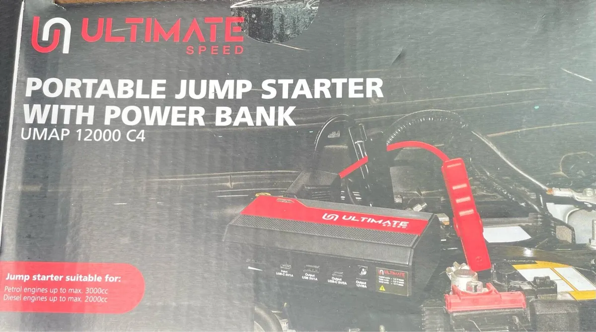 Portable Jump Starter With Power Bank Brand New - Image 1