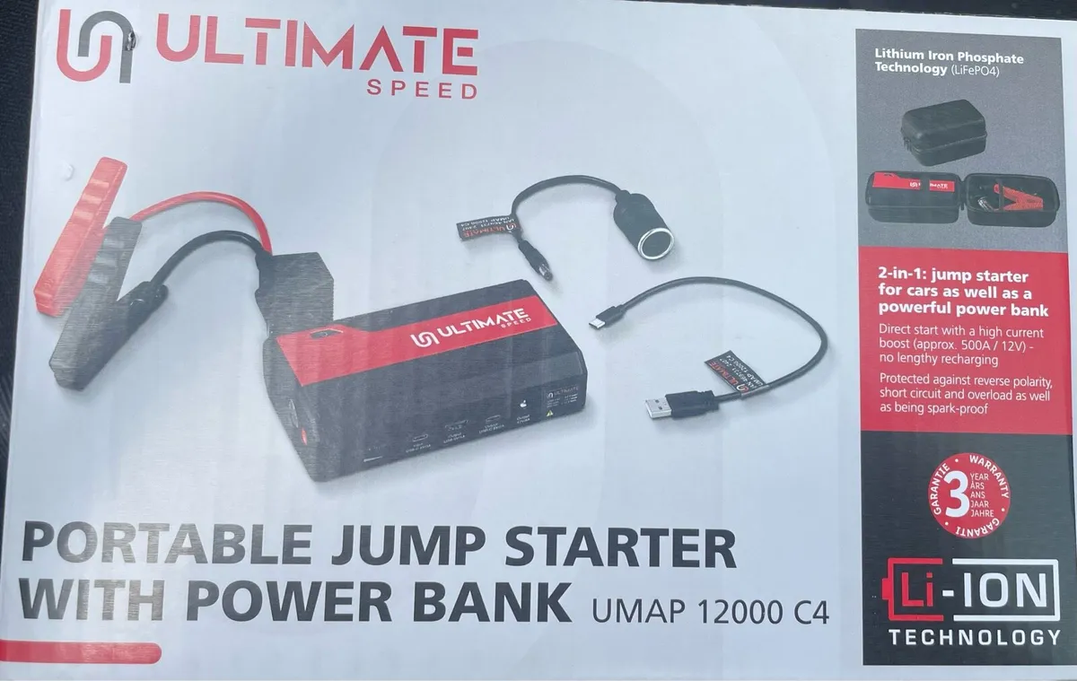 Portable Jump Starter With Power Bank Brand New - Image 2