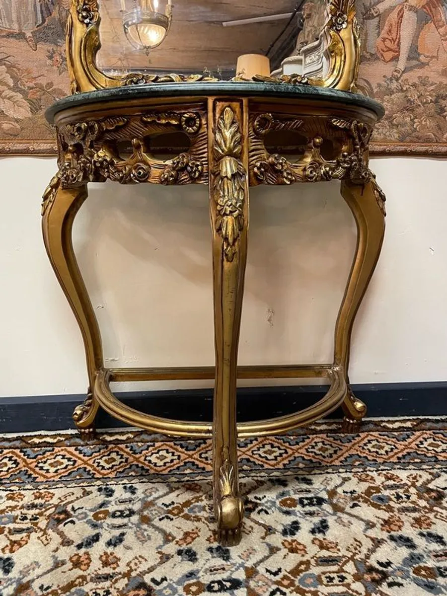 Beautiful French Style Gilt-Wood Console Table with Mirror - Image 2