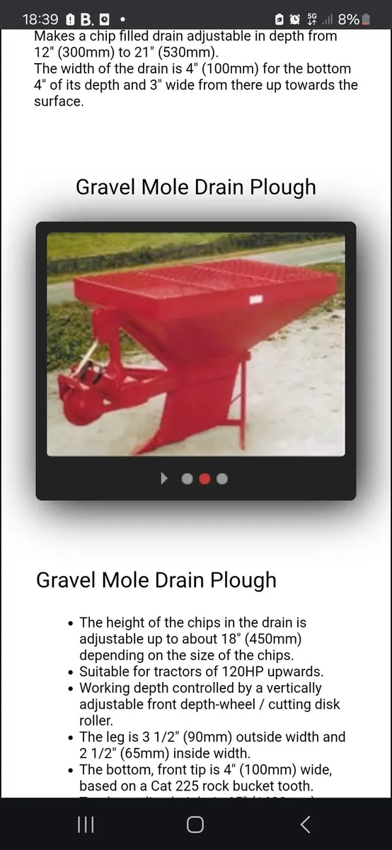 Wanted gravel mole plough