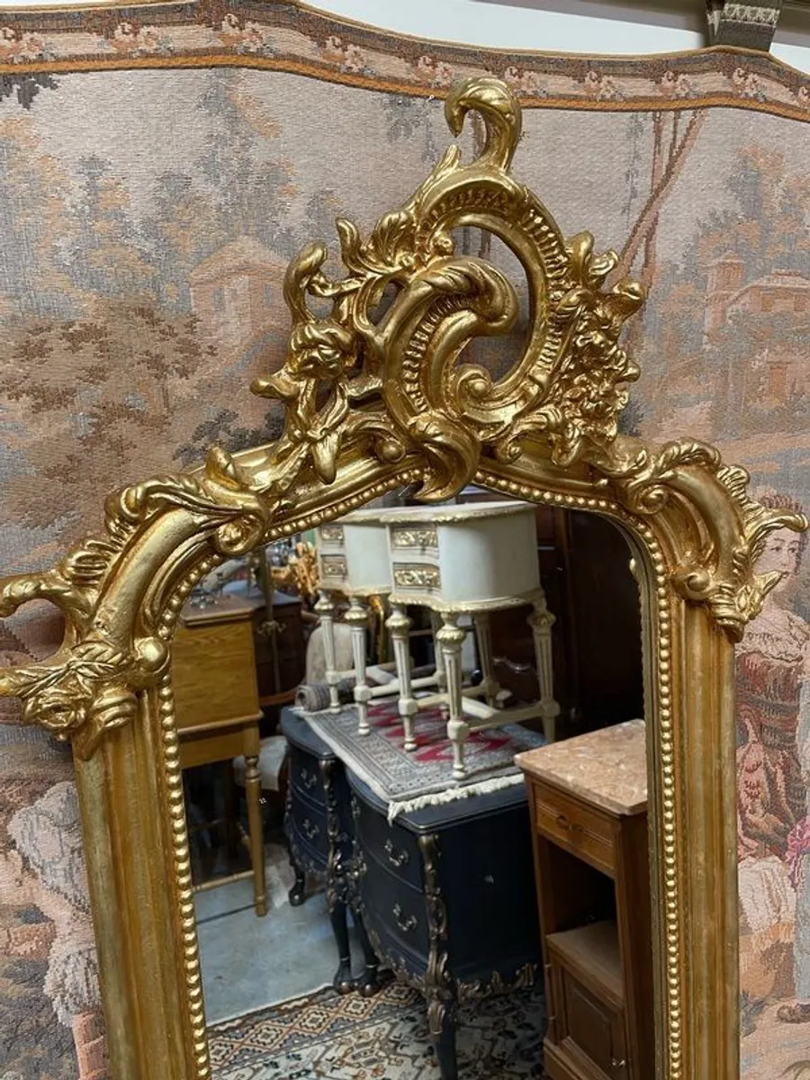 Beautful Long & Narrow Gilt Wood Panel Mirror. - Image 2