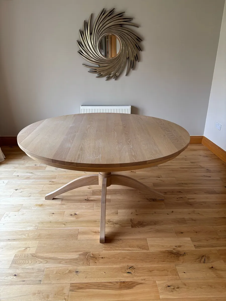 Dinning table solid oak white washed - Image 1