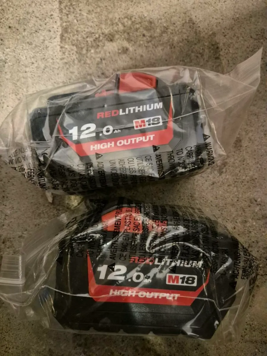 Milwaukee M18 High Output 12.0Ah Batteries x2 - Image 1