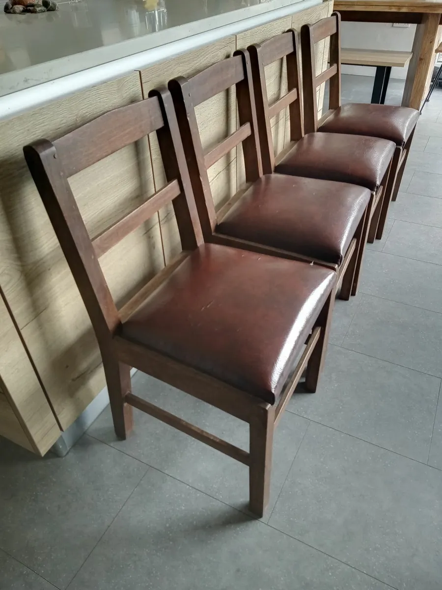 5 hardwood Dining chairs - Image 1