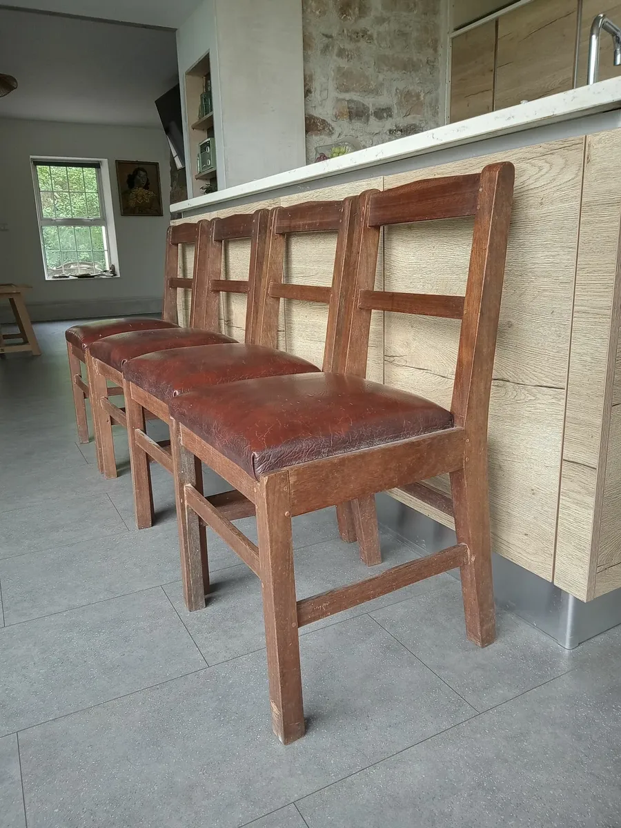 5 hardwood Dining chairs - Image 2