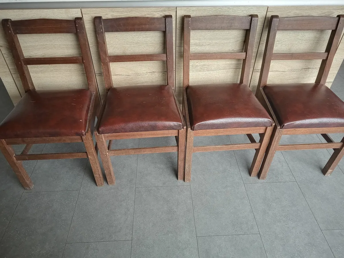 5 hardwood Dining chairs - Image 3