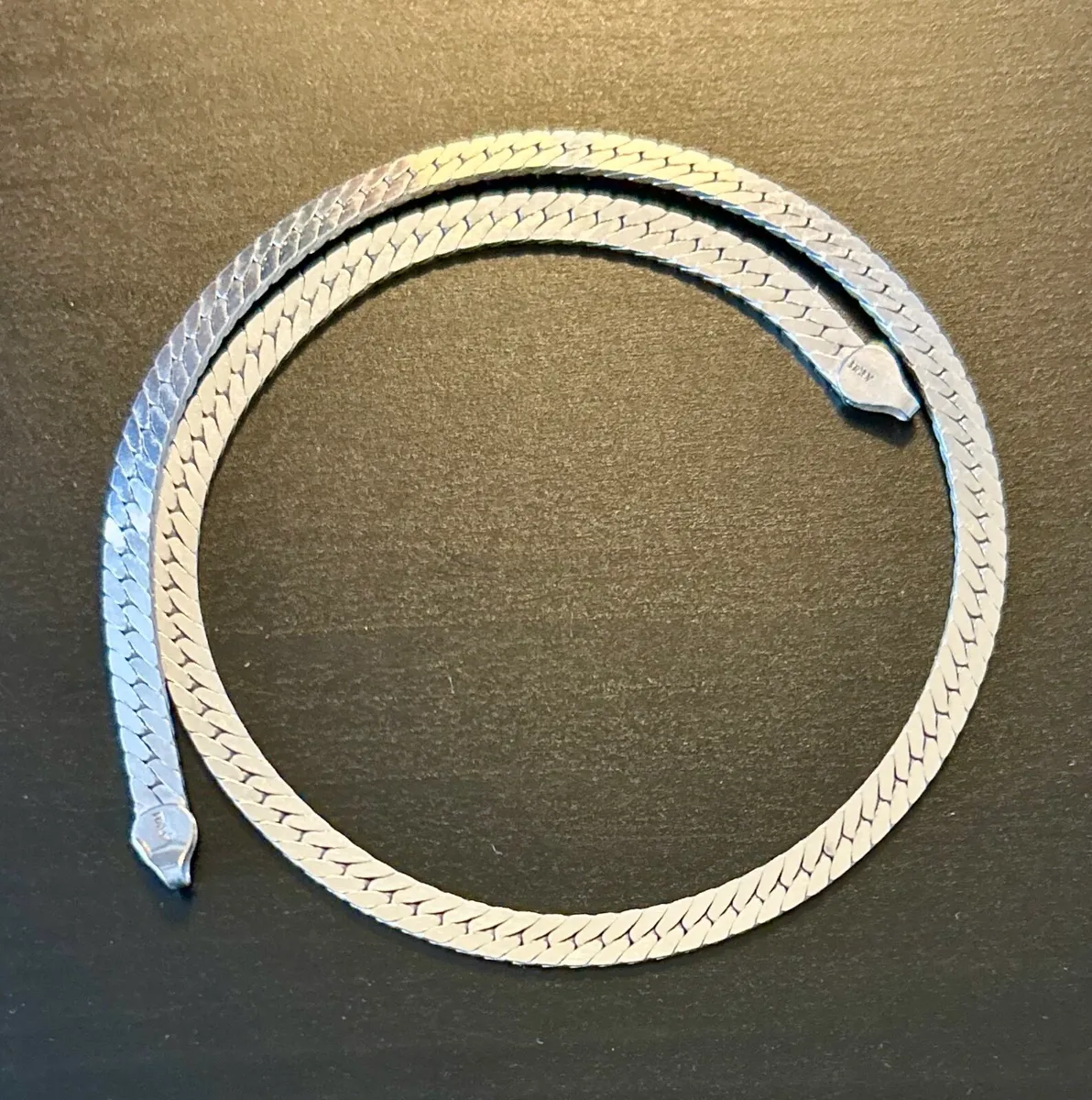 Sterling silver 5mm Herringbone 15” chain - Image 1