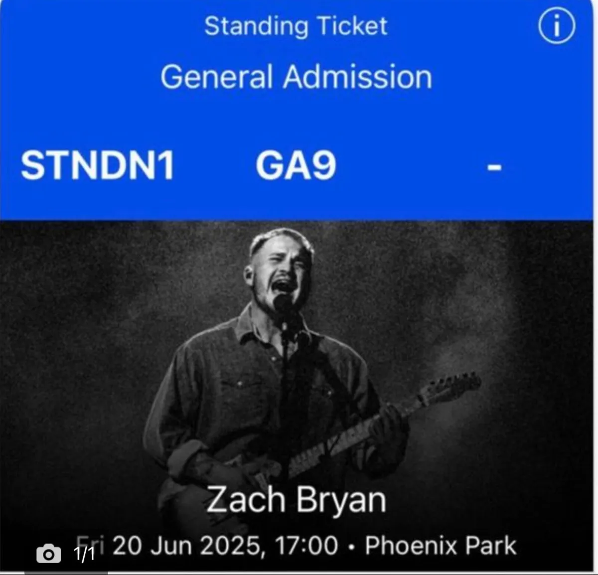 4 x Reduced Zach Bryan Fri Jun 20th