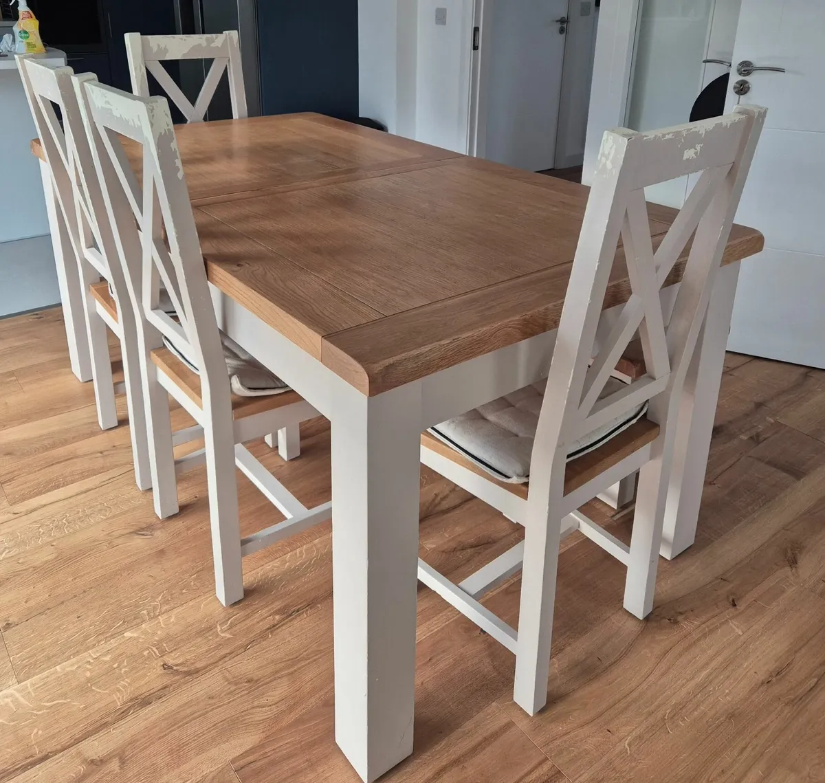 Dining table, chairs and bench for sale - Image 3