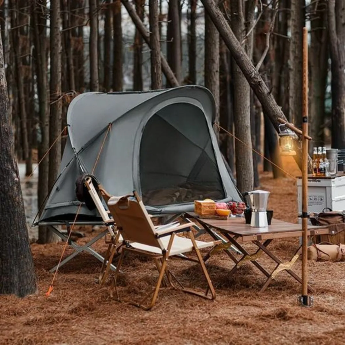 Tent 4 in 1 Set incl camp bed, tent roof, mattress - Image 1