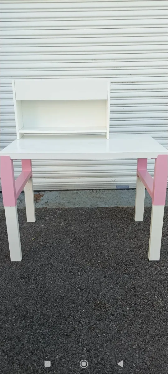 Pink and White Study Desk - Image 1