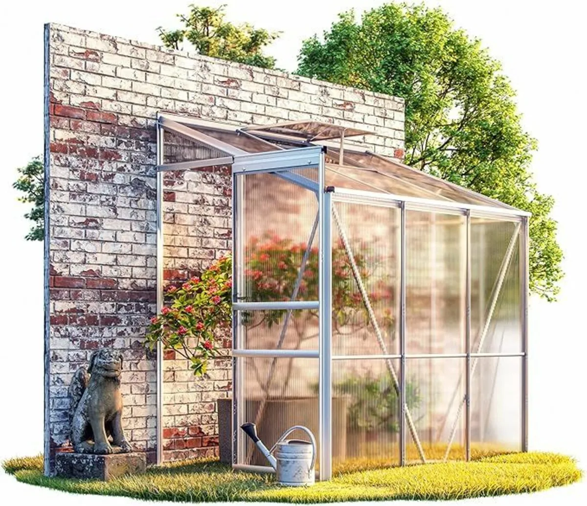 Aluminium Greenhouse 3.65 m3 with metal  Base - Image 4